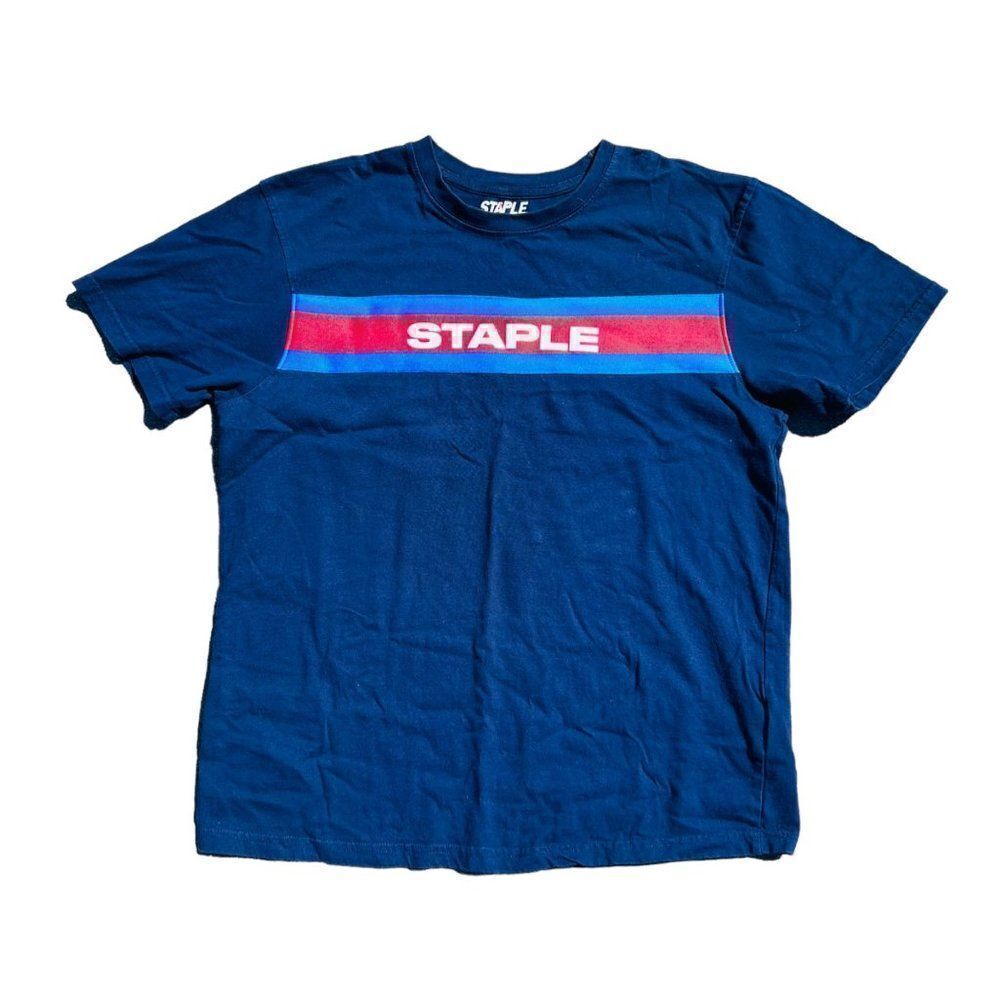 Columbiadea Kit Staple Front Logo T-Shirt Blue / Red / White Men's‎ Medium (M)